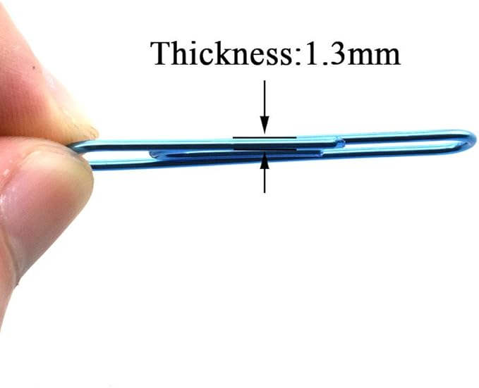 HAHIYO Paper Clips Large 2 inches Length Blue Paperclips Vinyl Coated Prevent Scratching Tearing The Pages Sturdy for Bookmark Organize Home Office School 80 Pack