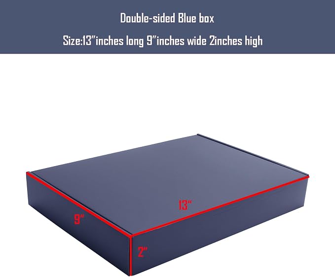 Dark Blue Shipping Packaging Box Mailer E-Commerce Packing 20Pcs13×9×2 Inch | Corrugated cardboard Wraps,flat pre-folded easy assembly,online store daily shipping parcels,gifts boxes,cross-border mailing