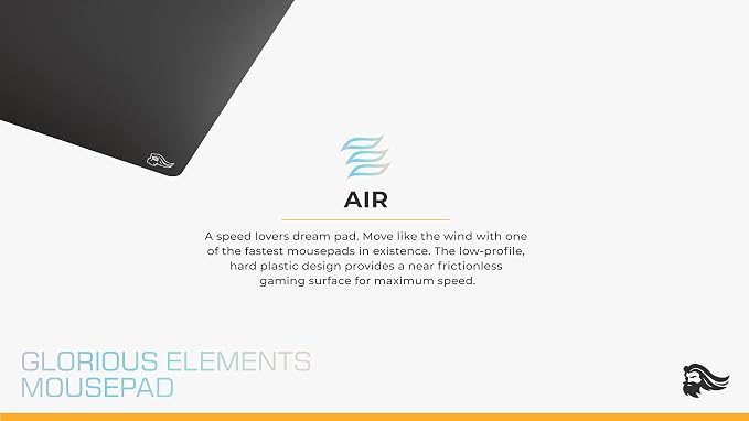 GLORIOUS Elements Air Mousepad - XL Hard and Ultra Thin Polycarbonate Flexible Surface Large Gaming Mouse Pad 15"X17" Extended Hard Mousepad (Helios) (GLO-MP-ELEM-AIR)
