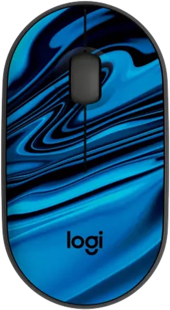 Logitech M340 Wireless Mouse with Limited Edition Prints, USB Receiver and Silent Clicks, Portable Wireless Mouse for Laptop, PC, Windows, Chrome, Surface – Blue Galaxy