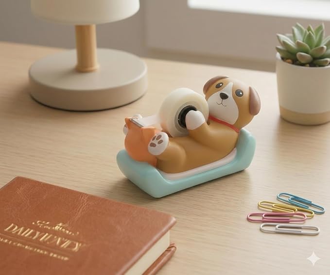 Chapman & Grand Puppy Dog Tape Dispenser (Tan/Turquoise)
