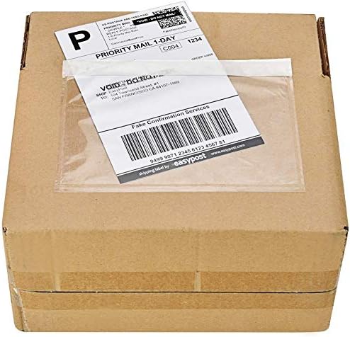 6" x 9" Clear Adhesive Top Loading Packing List Shipping Label Envelopes Pouches (100 Pack)