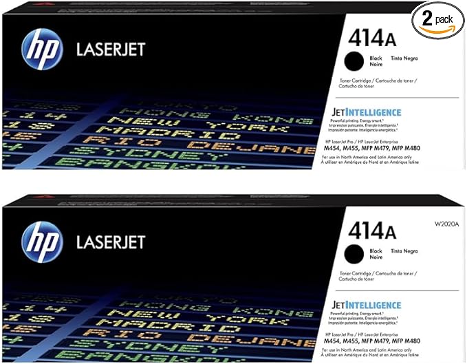 HP 414A Black Toner Cartridge 2-Pack | Works with Color LaserJet Enterprise M455dn, MFP M480f, Pro M454, MFP M479 Series | W2020AD1