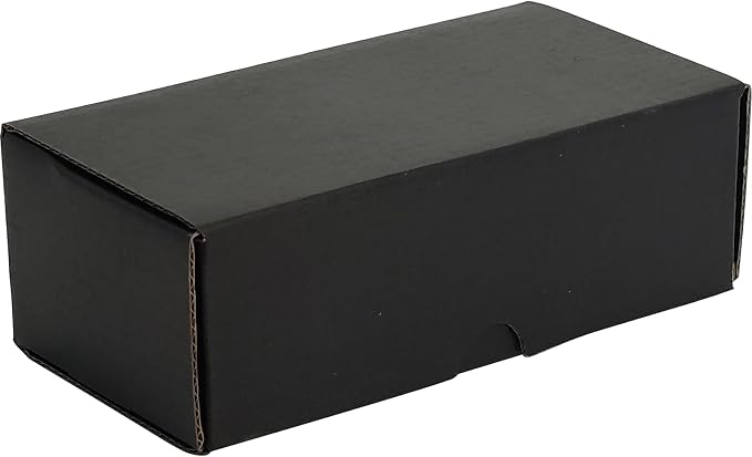 4x3x2 Shipping Boxes Set of 50, Black Mailer Corrugated Cardboard Box | for Packaging, Literature, Packing, Mailing, Storage, Small Business, Moving, Gift, Supplies, Quick Fold, Tab Locking