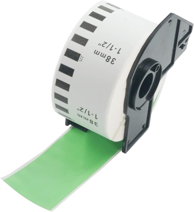 BETCKEY - Continuous Labels Replacement for Brother DK-2225 (1.4 in x 100 ft), Compatible with Brother QL Label Printers [1 Rolls/Continuous Labels, Green]