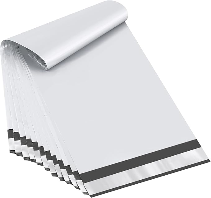 UCGOU 11.5x26 Long Poly Mailers White Shipping Bags Self-Sealing Waterproof and Tear-Proof Shipping Envelope for Small Business Envelopes Bag for Unique Items Long Mailers Poly Bags 50 Pack