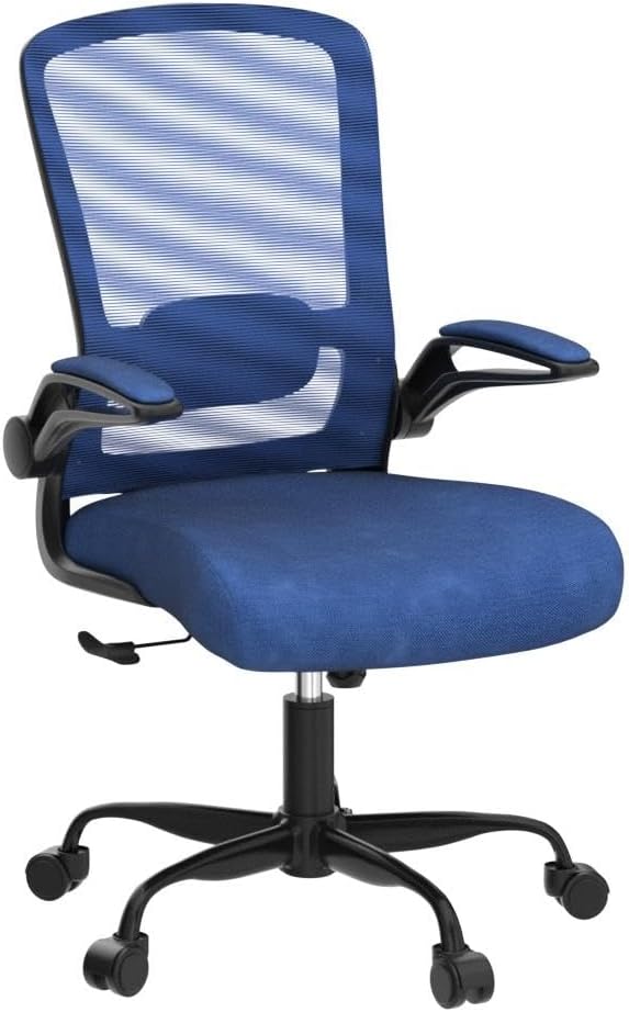 Ergonomic Office Chair w/Adjustable Lumbar, Flip Armrest, 135° Recline | Supports 300 lbs · Seat 19.48"–23.4" · Breathable mesh · 20–30 min assembly · 5-year warranty
