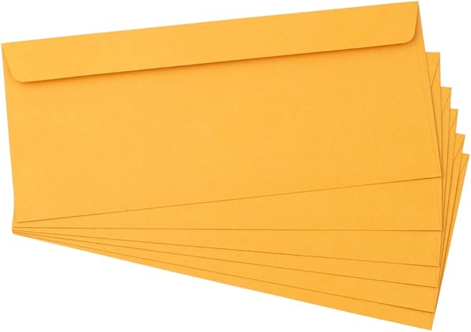JAM PAPER #12 Manila Envelopes - 4 3/4 x 11 - Brown Kraft Manila - 50/Pack
