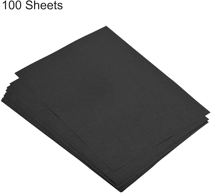 MECCANIXITY 100 Sheets Colored Copy Paper 8.3 x 5.8 Inch Printer Paper 80gsm Black for Office Printing, Document Copying, Invitations, Forms, Art Projects