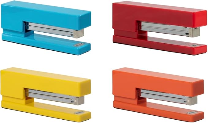 JAM PAPER Modern Desk Stapler - Assorted Rainbow Colors - 4/Pack