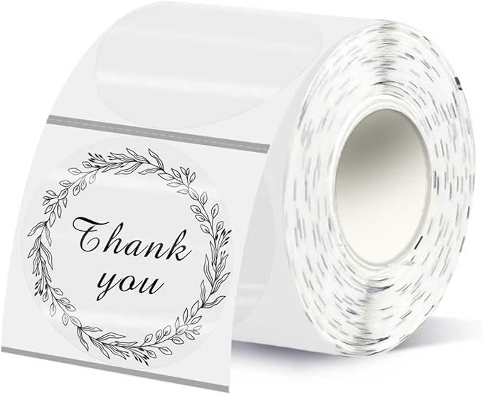2 Inch Holographic Thermal Labels,Transparent Round Thermal Printer Labels,Printable Round Thermal Printer Labels Self-Adhesive Direct Thermal Label(300pcs Transparent)