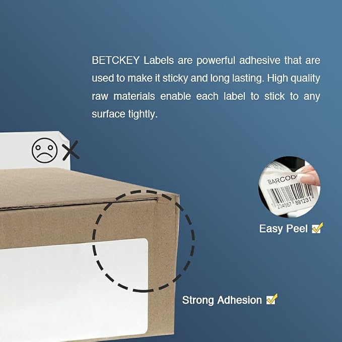 BETCKEY - Large Multi-Purpose Labels Replacement for Brother DK-1240 (4 in x 2 in), Compatible with Brother QL Label Printers [1 Rolls/600 Labels, Red]