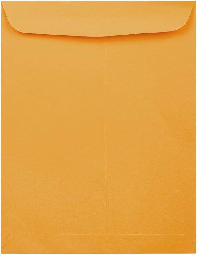 JAM PAPER 12 x 15 1/2 Open End Catalog Commercial Envelopes - Brown Kraft Manila - 25/Pack