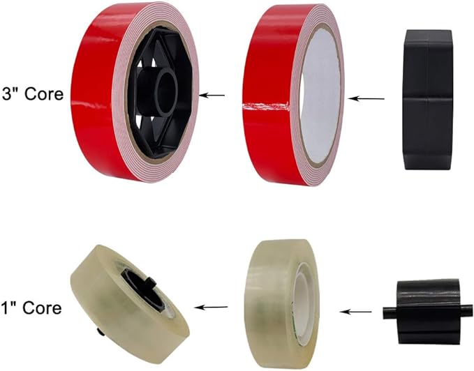 Tape Dispenser, Heat Press Tape Dispenser, Desk Heat Tape Dispenser 6.3 x 2.5 x 3.4 Inch, Holder Fits 1" and 3" Core (Black)