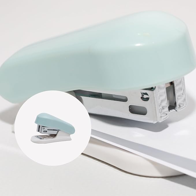 Lilaly 1 Pack Staplers for Desk Staplers, Blue Stapler, Miniature Stapler with Staples Staplers Office, Gift for Student or Office Use (Blue)