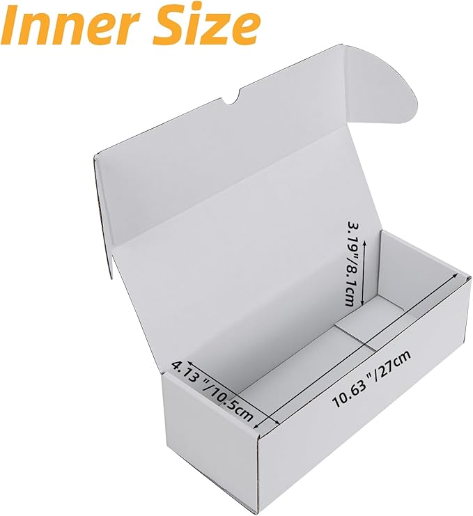 Bulk 300 Capacity Card Toploaders Storage Box, in Total 25 Pack All White Cardboard Shipping Boxes for 7500 Count 35pt 3x4 inch Toploaders or Toploaded Cards