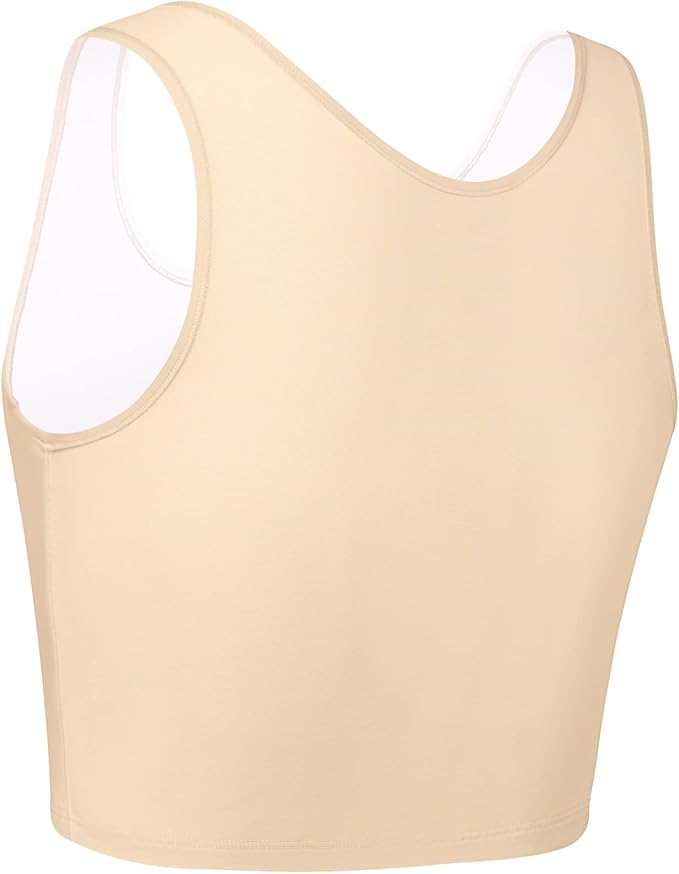 XUJI Transgender FTM Zip Up Breathable Half Chest Binder