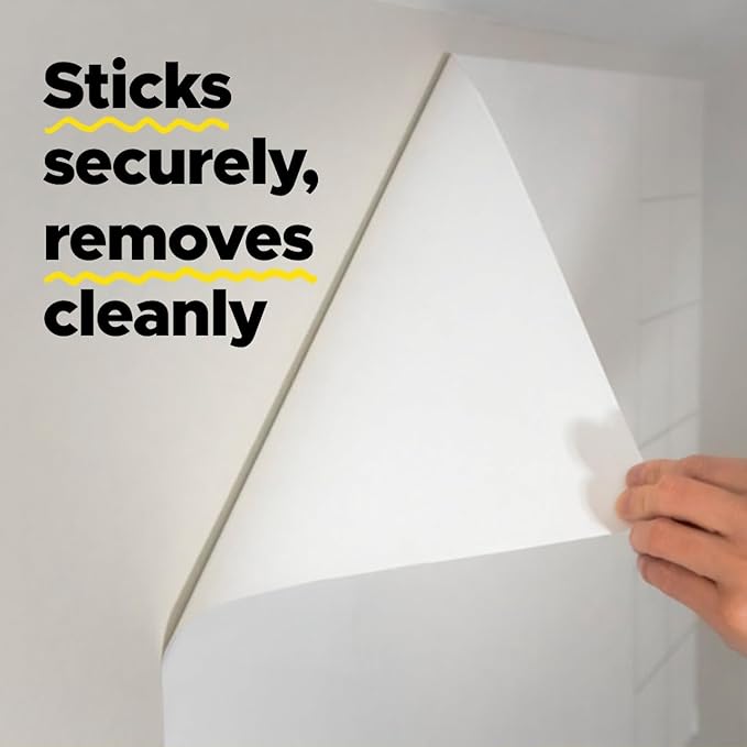 Post-it Easy Erase Permanent Marker Whiteboard Surface Permanent Marker Wipes Away with Water 8 ft X 4 ft White Dry Erase Whiteboard Film