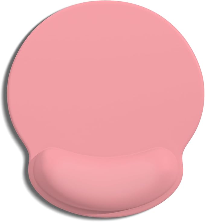 Auhoahsil Mouse Pad, Ergonomic Mouse Pad with Wrist Rest, Pain Relief Computer Gel Mouse Pad Wrist Support for Laptop, Mousepad with Non-Slip PU Base, Mouse Pads for Desk, Pink