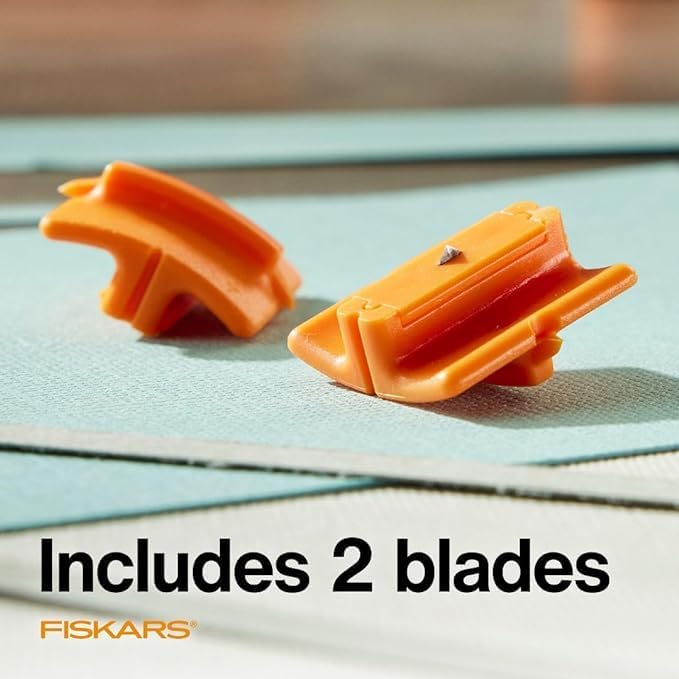 Fiskars Trimmer Replacement Blades, Precision-Ground Steel for Clean Cuts, Refill Carriage for 9" & 12" Personal Trimmers, Two Pack, Orange