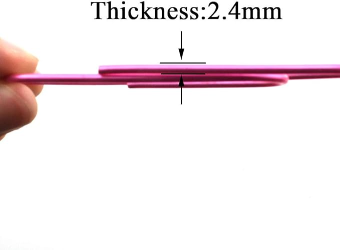HAHIYO Paperclips 4 inch (100mm) Extra Large Paper Clips Sturdy Bright Pink Vinyl Coated Prevent Scratching Tearing The Pages for Bookmark Organize Home Office School 14 Pack