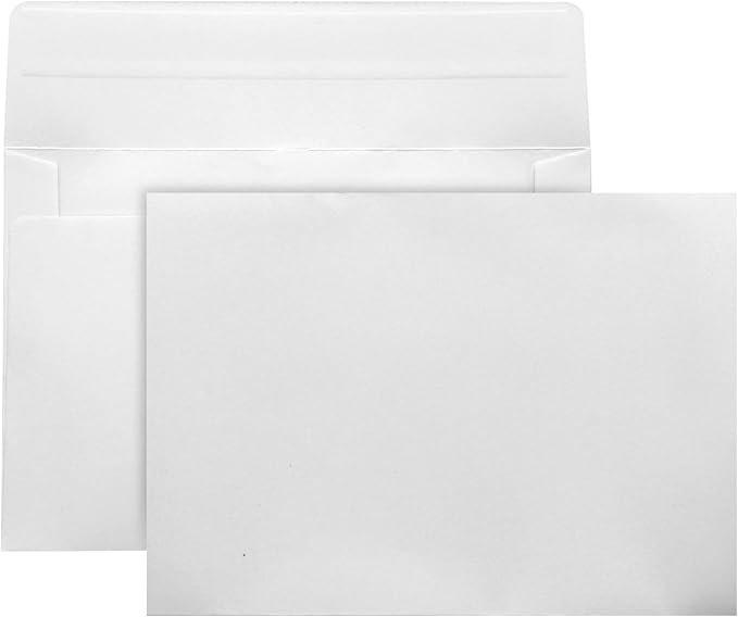 100 Packs A9 Envelopes, 5-3/4 x 8-3/4 for Invitations, Photos, Postcards, Greeting Cards, Mailings, Wedding - Self-Sealing White Envelopes