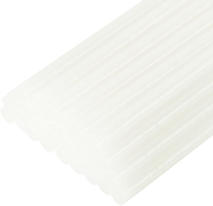 uxcell 30pcs Full Size Hot Glue Gun Sticks 8-inch x 0.27-inch High Sticky Small Hot Glue Sticks for Glue Gun, Glitter White
