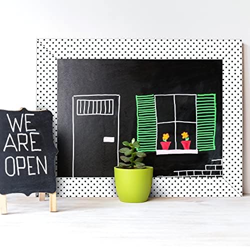 Zonon 65 Feet Bulletin Board Borders Black Dots Straight Trim for Classroom | White Polka Dots Design, Classroom Back to School Decor, Scalloped Wavy Decorative Trim for Display Boards