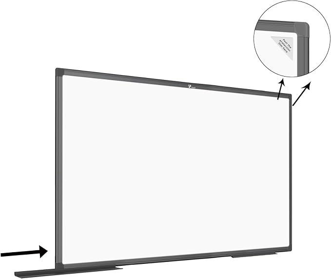 TOWON Magnetic Dry Erase Board 72x40 in, Aluminum Frame, Black Border | Large wall mounted white board with markers, pen tray, magnets and cleaning wipe for office and classroom