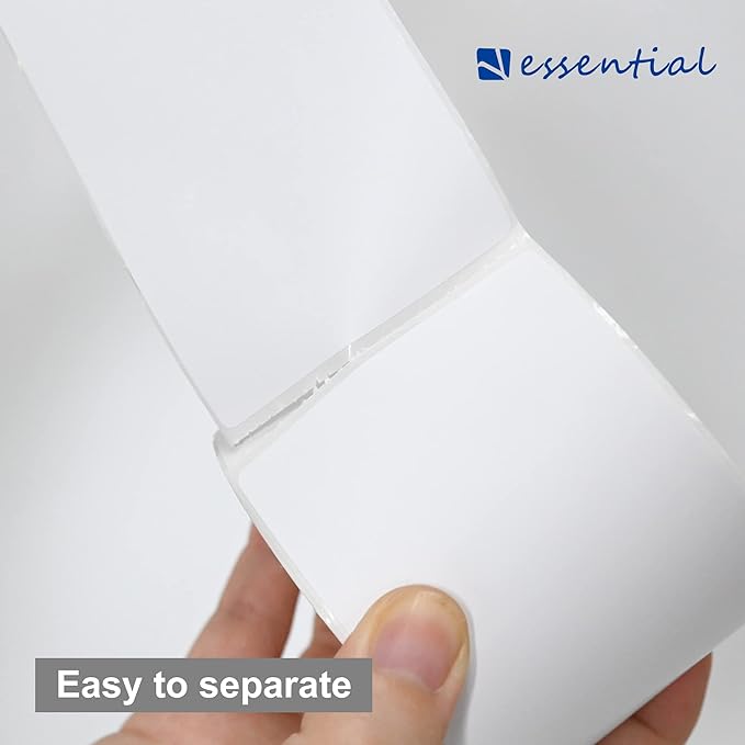 ESSENTIAL 2.25"x 4" Direct Thermal Barcode Labels, Shipping Labels, Compatible with Zebra & Rollo Label Printer, 350 Labels of Roll (12 Rolls 4200 Labels)