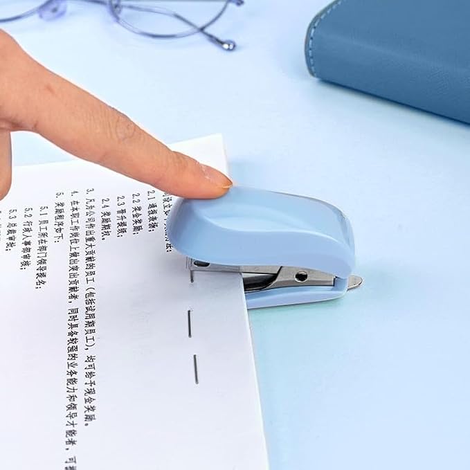 Blue Color Mini Stapler with Staples,Small Cute Stapler for Desk,Gift for Student or Office Use (Blue)