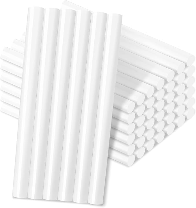 Manarty White Hot Glue Sticks, 48 PCS 0.27" Dia x 4" Long Mini Hot Melt Glue Sticks Colored, Adhesive EVA Glue Sticks for Sealing Repairing Stamp DIY Art Handmade Car Craft Decoration Office Project