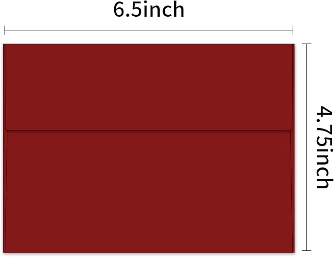 4x6 Envelopes For Invitation(50, Red, A6) | A6 envelope 4.75x6.5 inch,Envelopes for cards,Self Seal envelopes for weddings, greeting cards,baby shower,photos,birthday