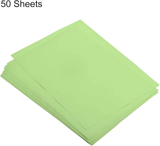 MECCANIXITY 50 Sheets Colored Copy Paper 8.3 x 5.8 Inch Printer Paper 80gsm Light Green for Office Printing, Document Copying, Invitations, Forms, Art Projects