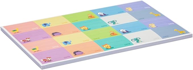 Juvale Baby Bottle Labels for Daycare 500-Pack - Multicolor Animal Designs (1.5" x 1") - Writable Daycare Bottle Labels - Adhesion for Bottles & Containers