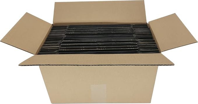 50 Pack 6x4x2'' Small Shipping Boxes, Black Corrugated Cardboard Literature Mailers, Mailing Packaging Supplies for Small Business (BK642-50)