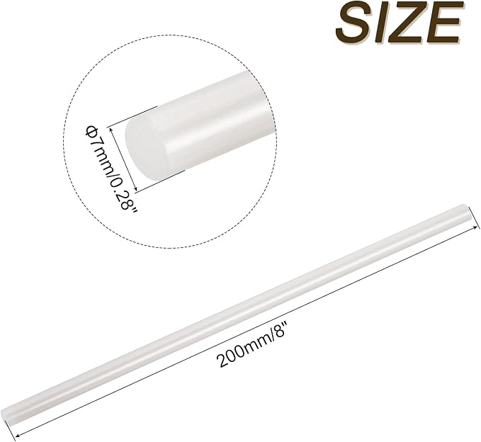 uxcell 30pcs Full Size Hot Glue Gun Sticks 8-inch x 0.27-inch High Sticky Small Hot Glue Sticks for Glue Gun, Metallic White