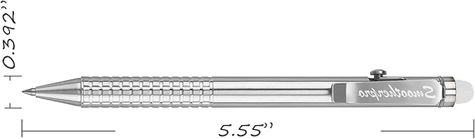 SMOOTHERPRO Bolt Action Pen, Stainless Steel Erasable Ballpiont Pen Compatible with Pilot FriXion Refill, EDC Pen for Writing, Natural(SSF010)