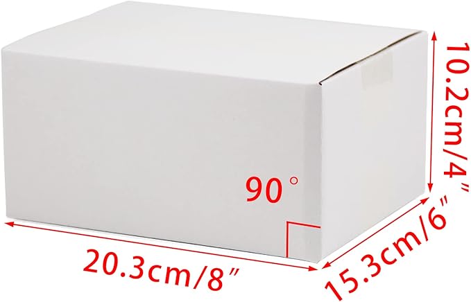 White Shipping Boxes 8x6x4 Inches Small Corrugated Cardboard Boxes, 25 Pack