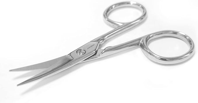 JARVISTAR Small Embroidery Curved Scissors, 4” Forged Stainless Steel Detail Craft Cutter, Sharp Pointed Tip for Fabric Sewing, Needlework, Yarn and DIY Crafts