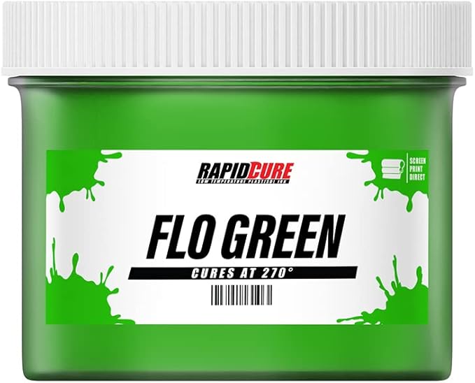 Rapid Cure® Screen Printing Ink Fluorescent Green (5 Gallon - 640oz.) - Plastisol Ink for Screen Printing, Fast Curing Fabric Paint - Screen Print Direct®, USA Made
