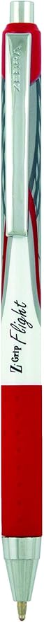 Zebra Pen Z-Grip Flight Retractable Ballpoint Pen, Bold Point 1.2mm, Red Ink, School Supplies, Teacher Supplies, and Office Supplies, Smooth Writing, Quick-Drying, 12-Pack (21930)