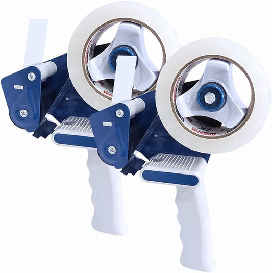 Heavy Duty Packing Tape Gun for 2" Width Tape, Hold up to 180 Yards Length roll, Plus 1 Roll of Heavy Duty Packing Tape 1.88 in x 60 yd x 2.7 mil, Perfectape Brand, 2-Pack