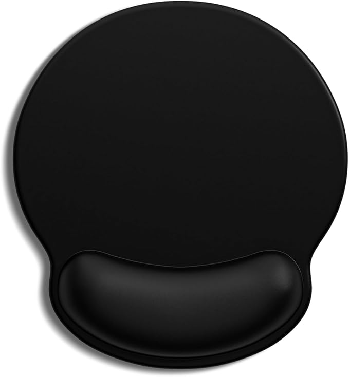 Auhoahsil Ergonomic Mouse Pad with Wrist Rest, Comfortable Silicone Non-Slip Computer Pain Relief Gel Mouse Mat with Wrist Support for Gaming, Work, Office, Women & Men, Cute Pattern, Black