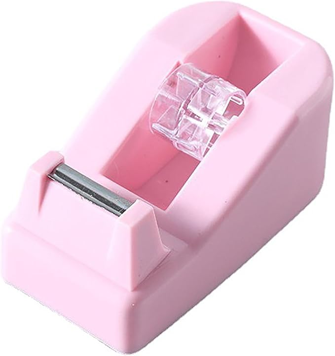 Small Tape Dispenser, Pink Tape Cutter for Less Than 0.8 Inch Wide Tape Durable and Not Easily Broken for Household and Work (Pink)