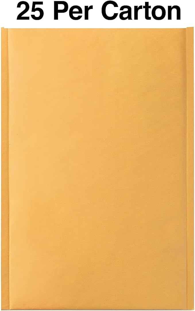 Staples Bubble Mailers, #0 Size, 6x9 Inch, 25-Pack | Lightweight cushioned envelopes for shipping small fragile items.