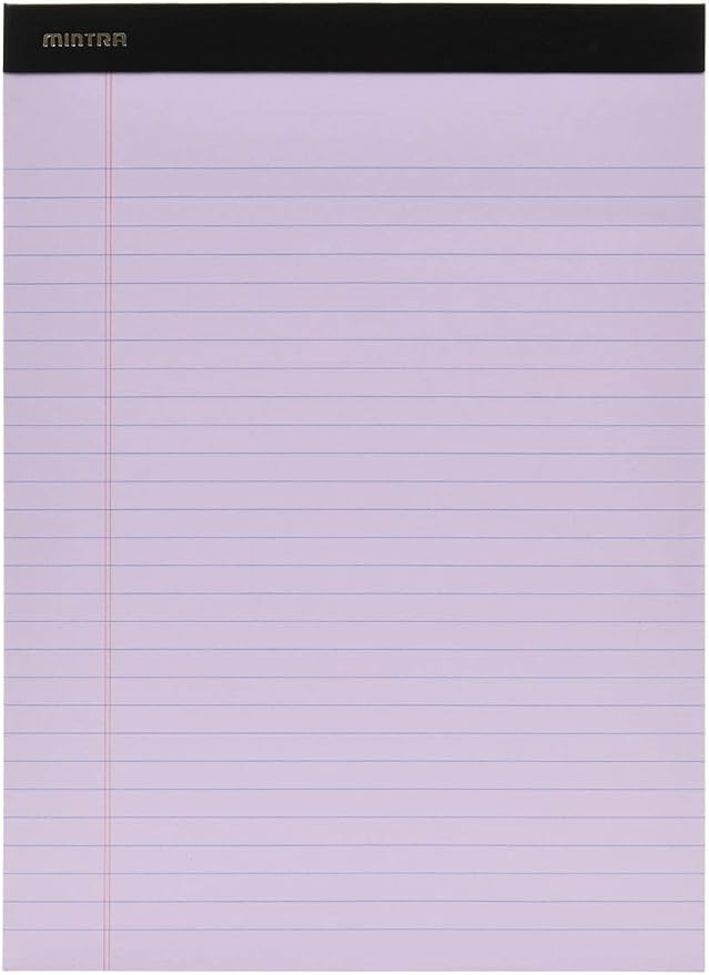 Mintra Office Colorful Legal Pads - Includes 2 Blue, 2 Pink, and, 2 Green Writing Pads, Micro Perforated Lined Sheets, Ideal for Professional & Personal Use, 8.5"x11" Wide Ruled, 6 pack Pastel Set 2