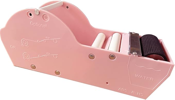 WELSTIK Water Activated Gummed Kraft Paper Tape Packaging Dispenser 3 Inch for Shipping, Carton and Box Sealing, Pink