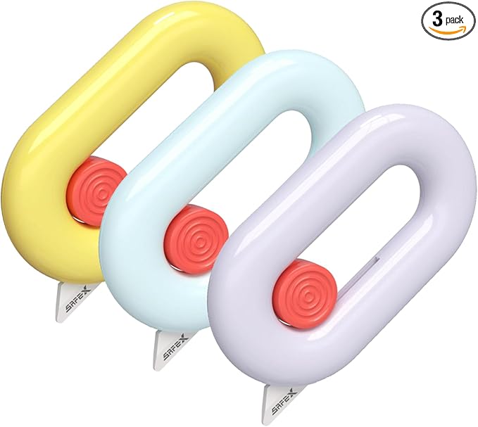 3pcs Ceramic Box Cutter, Box Cutter Retractable, Package Opener Box Opener, Safety, Magnetic, Mini, Cute Small for Daily Online Shopping/Kitchen/Office/Beauty Gift Unpacking