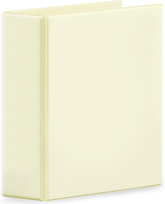 SUNEE 3 Ring Binder 3 Inch 1 Pack, Clear View Binder Three Ring PVC-Free (Fit 8.5x11 Inches) for School or Office Supplies, Light Yellow